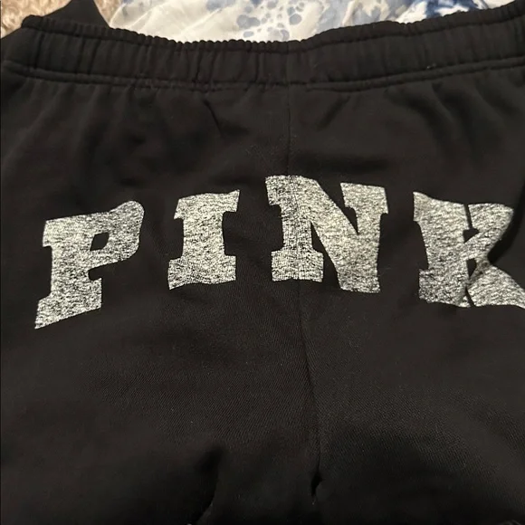 PINK Victoria's Secret Campus Relaxed Black Joggers with Logo - Picture 5 of 16